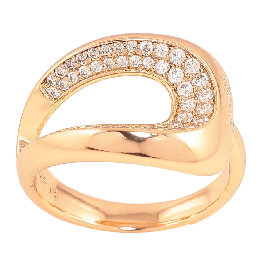 Кольцо Xuping цвет Позолота 18K "Узор с кристаллами" фото №1