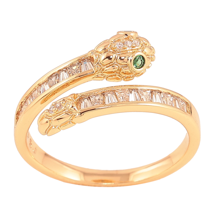 Кольцо Xuping цвет Позолота 18K "Змея с кристаллами" фото №22 Кольцо Xuping цвет Позолота 18K "Змея с кристаллами" фото №22