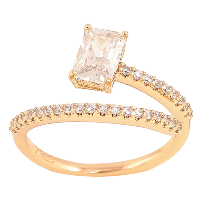 Каблучка Xuping колір Позолота 18K "Візерунок з кристалами" фото №6 Каблучка Xuping колір Позолота 18K "Візерунок з кристалами" фото №6