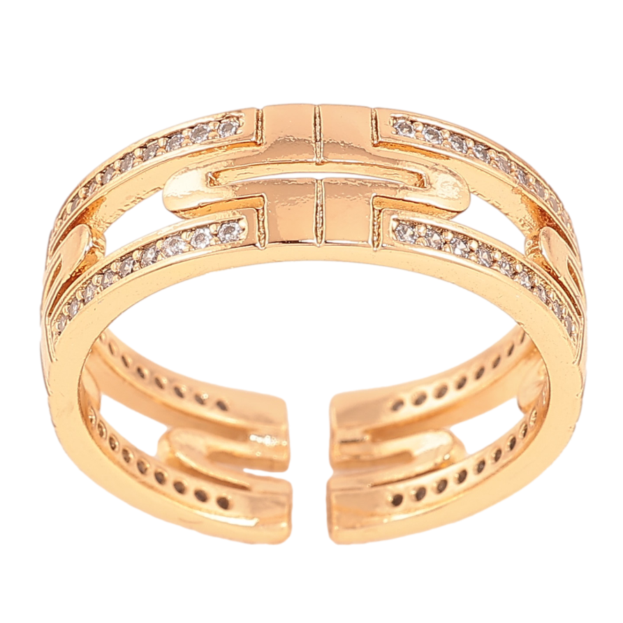 Кольцо Xuping цвет Позолота 18K "Узор с кристаллами" фото №1 Кольцо Xuping цвет Позолота 18K "Узор с кристаллами" фото №1