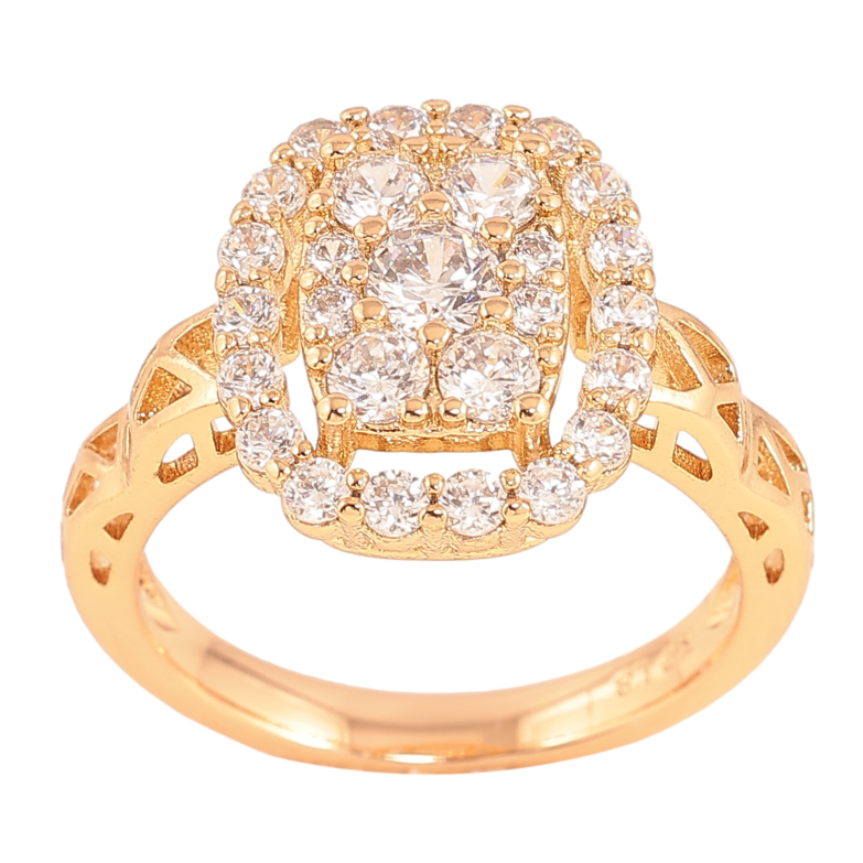 Каблучка Xuping колір Позолота 18K "Візерунок з кристалами" фото №7 Каблучка Xuping колір Позолота 18K "Візерунок з кристалами" фото №7