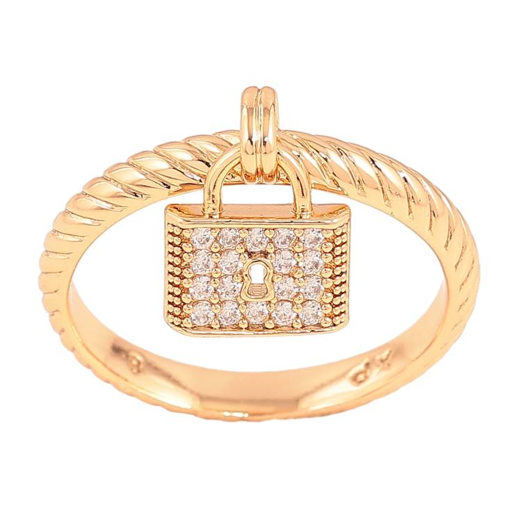 Кольцо Xuping цвет Позолота 18K "Подвеска замочек" фото №11 Кольцо Xuping цвет Позолота 18K "Подвеска замочек" фото №11