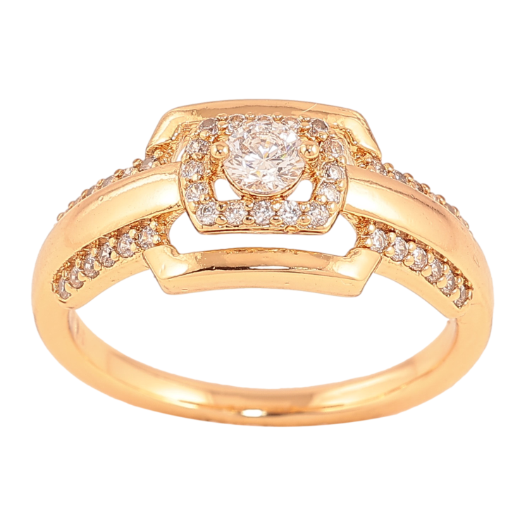 Кольцо Xuping цвет Позолота 18K "Узор с кристаллами" фото №5 Кольцо Xuping цвет Позолота 18K "Узор с кристаллами" фото №5