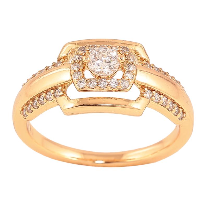 Кольцо Xuping цвет Позолота 18K "Узор с кристаллами" фото №5
