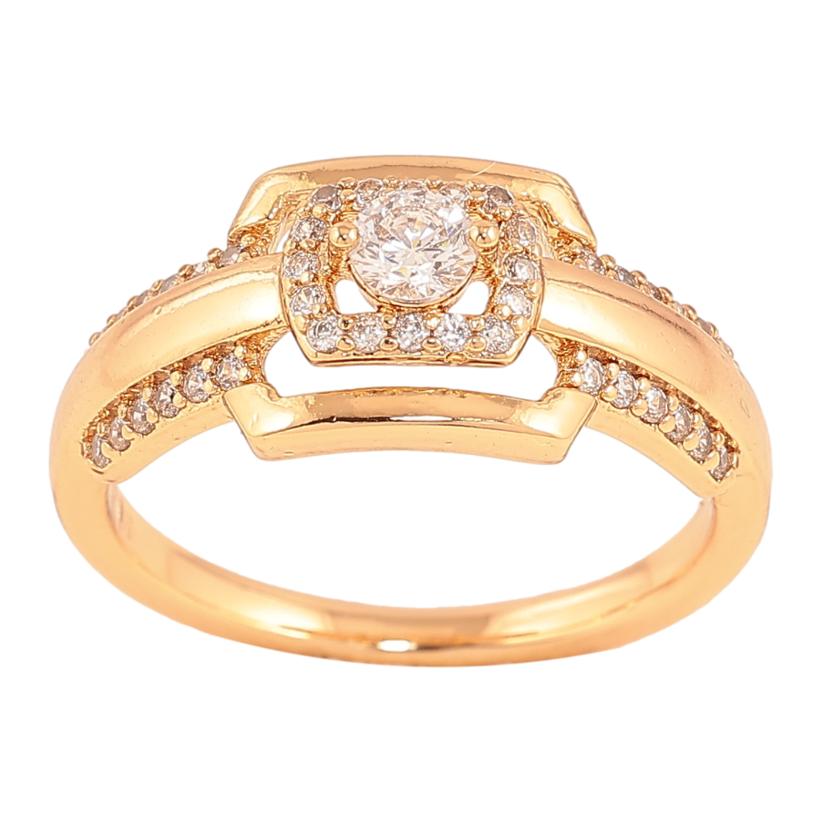Кольцо Xuping цвет Позолота 18K "Узор с кристаллами" фото №1