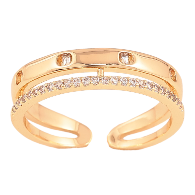 Кольцо Xuping цвет Позолота 18K "Узор с кристаллами" фото №6