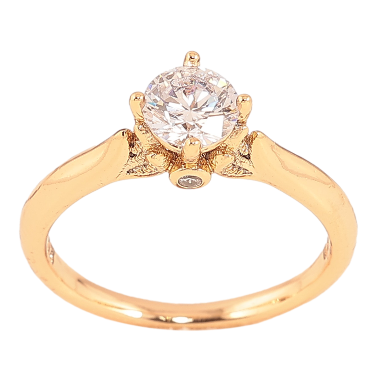 Каблучка Xuping колір Позолота 18K "Візерунок з кристалами" ø 6мм фото №3 Каблучка Xuping колір Позолота 18K "Візерунок з кристалами" ø 6мм фото №3