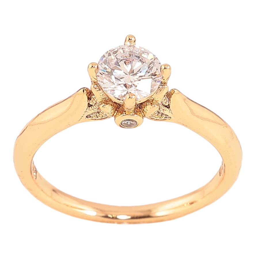 Кольцо Xuping цвет Позолота 18K "Узор с кристаллами" ø 6мм фото №1 Кольцо Xuping цвет Позолота 18K "Узор с кристаллами" ø 6мм фото №1