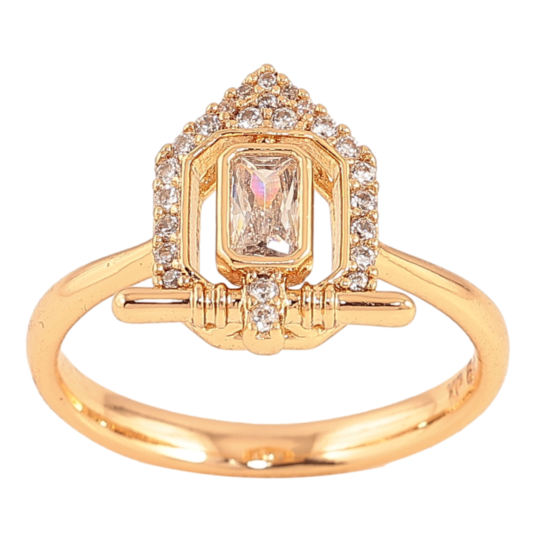 Каблучка Xuping колір Позолота 18K "Візерунок з кристалами" фото №11 Каблучка Xuping колір Позолота 18K "Візерунок з кристалами" фото №11