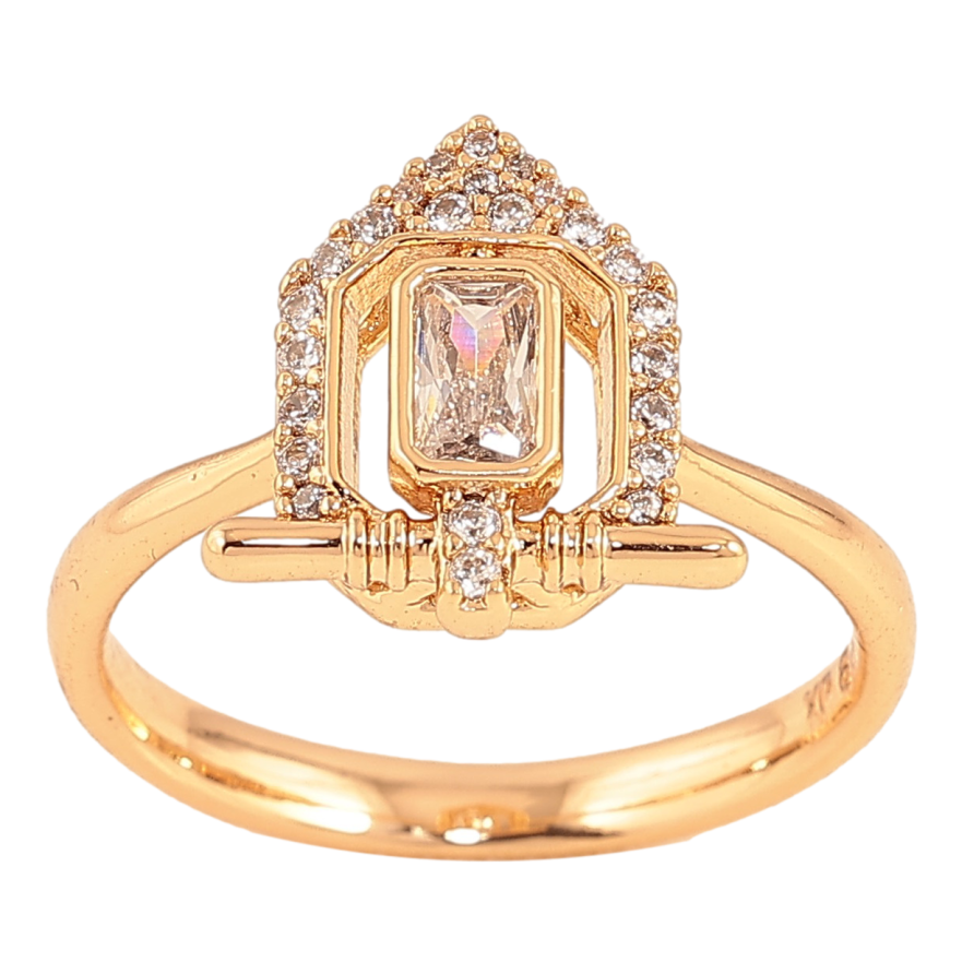 Кольцо Xuping цвет Позолота 18K "Узор с кристаллами" фото №1 Кольцо Xuping цвет Позолота 18K "Узор с кристаллами" фото №1