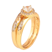 Кольцо Xuping цвет Позолота 18K "Двойное с узором кристаллами" фото №3 Кольцо Xuping цвет Позолота 18K "Двойное с узором кристаллами" фото №3