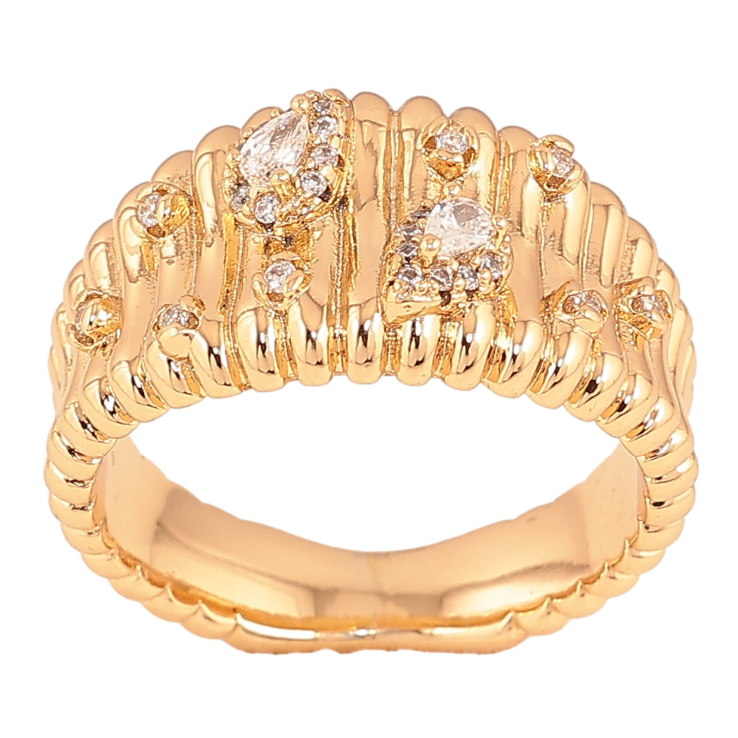 Кольцо Xuping цвет Позолота 18K "Узор с кристаллами" фото №19 Кольцо Xuping цвет Позолота 18K "Узор с кристаллами" фото №19