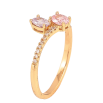 Кольцо Xuping цвет Позолота 18K "Узор с сиренево-розовыми кристаллами"  фото №2