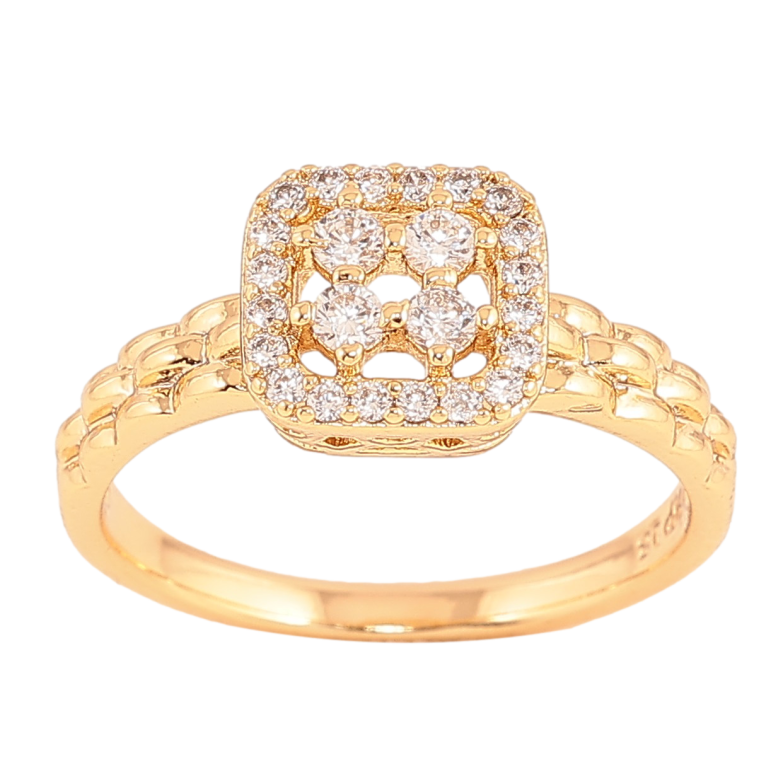 Кольцо Xuping цвет Позолота 18K "Узор с кристаллами" фото №1 Кольцо Xuping цвет Позолота 18K "Узор с кристаллами" фото №1
