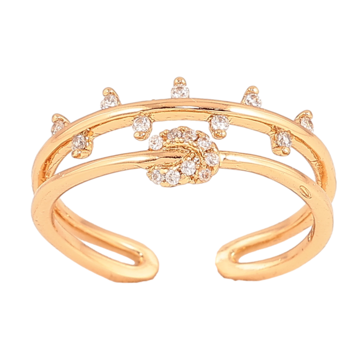 Кольцо Xuping цвет Позолота 18K "Узор с кристаллами" фото №2 Кольцо Xuping цвет Позолота 18K "Узор с кристаллами" фото №2