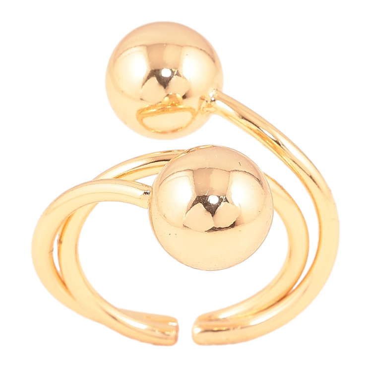 Каблучка Xuping колір Позолота 18K "Дві кульки" фото №6 Каблучка Xuping колір Позолота 18K "Дві кульки" фото №6