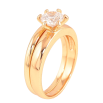 Каблучка Xuping колір Позолота 18K "Подвійне з кристалом" ø 6мм фото №2 Каблучка Xuping колір Позолота 18K "Подвійне з кристалом" ø 6мм фото №2