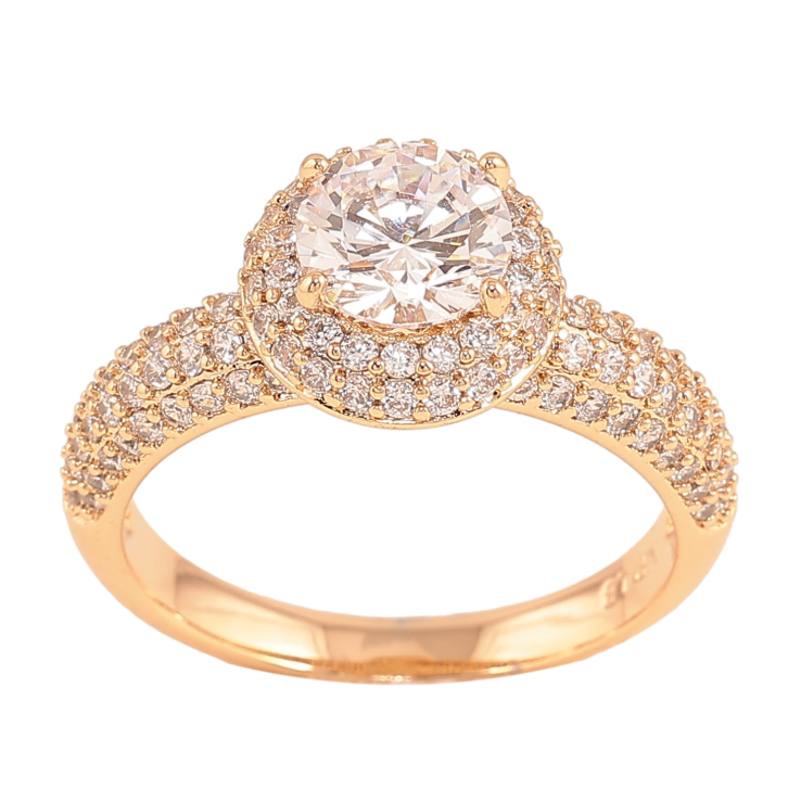 Каблучка Xuping колір Позолота 18K "Візерунок з інкрустацією кристалами" фото №24