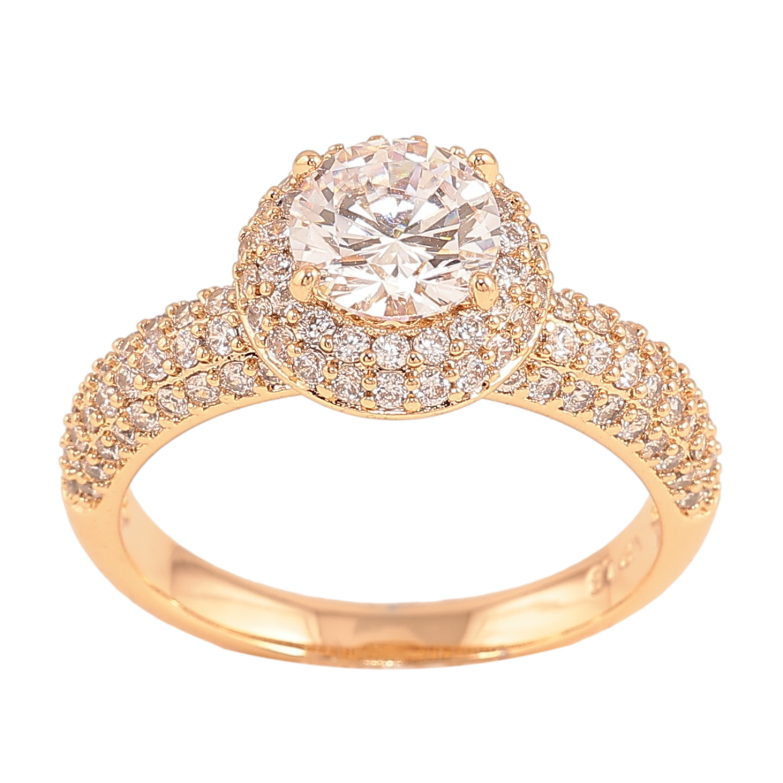 Каблучка Xuping колір Позолота 18K "Візерунок з інкрустацією кристалами" фото №8 Каблучка Xuping колір Позолота 18K "Візерунок з інкрустацією кристалами" фото №8