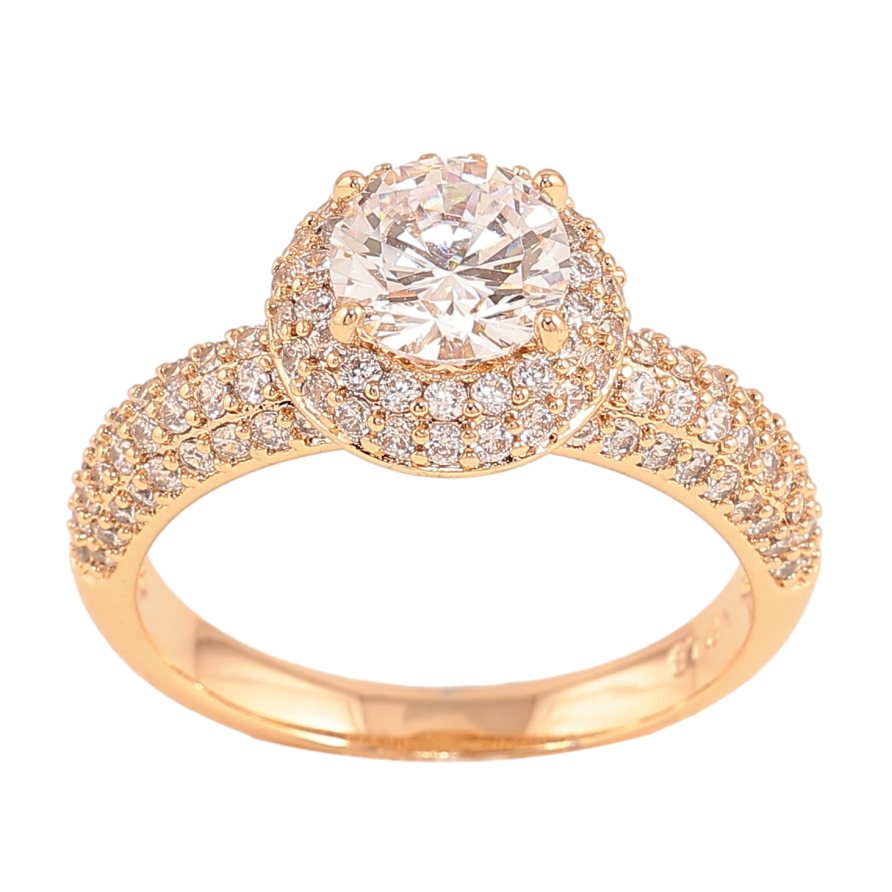 Каблучка Xuping колір Позолота 18K "Візерунок з інкрустацією кристалами" фото №1 Каблучка Xuping колір Позолота 18K "Візерунок з інкрустацією кристалами" фото №1