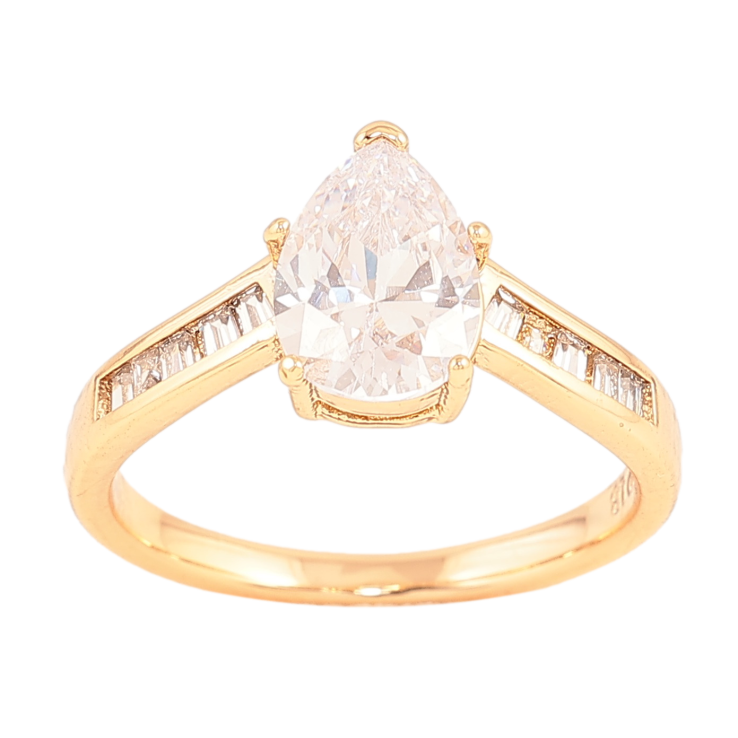 Каблучка Xuping колір Позолота 18K "Кристальна крапля" фото №20