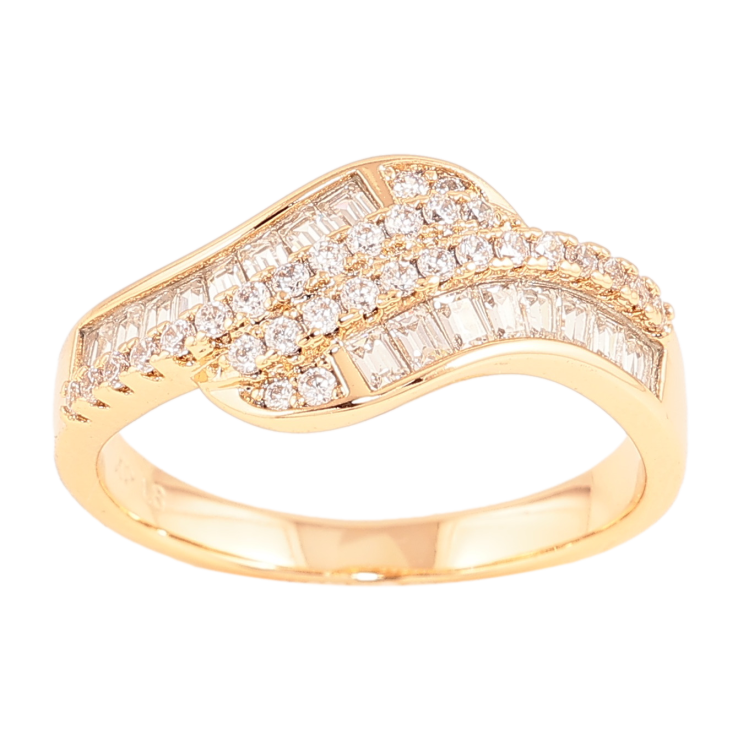 Каблучка Xuping колір Позолота 18K "Візерунок з інкрустацією кристалами" фото №16