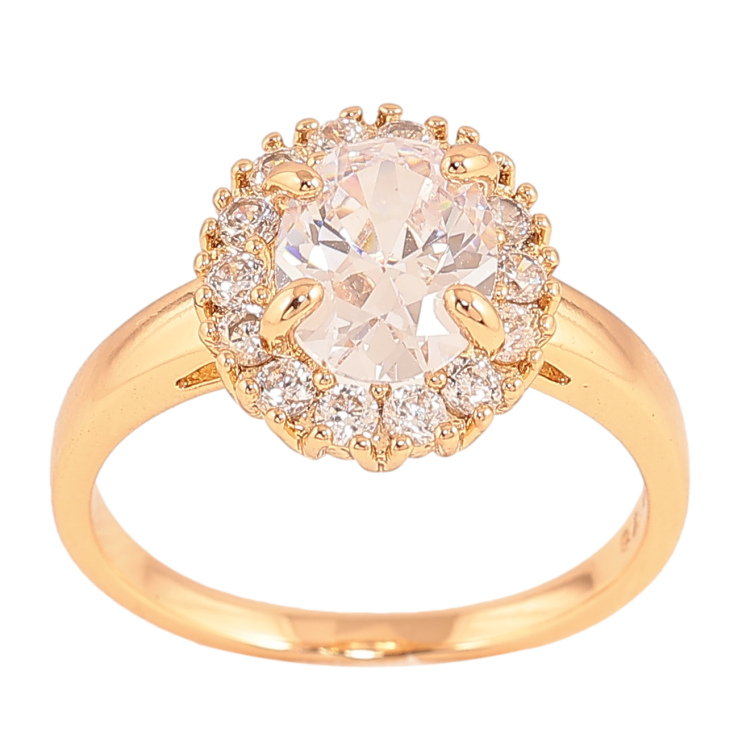 Каблучка Xuping колір Позолота 18K "Візерунок з кристалами" фото №12