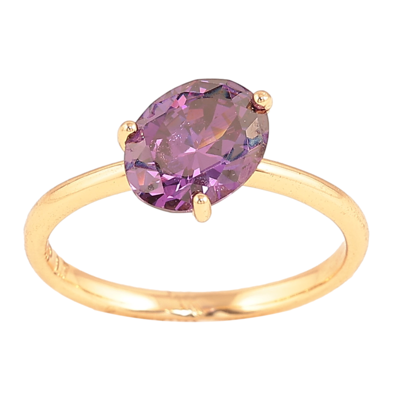 Каблучка Xuping колір Позолота 18K "Бузковий кристал" фото №17
