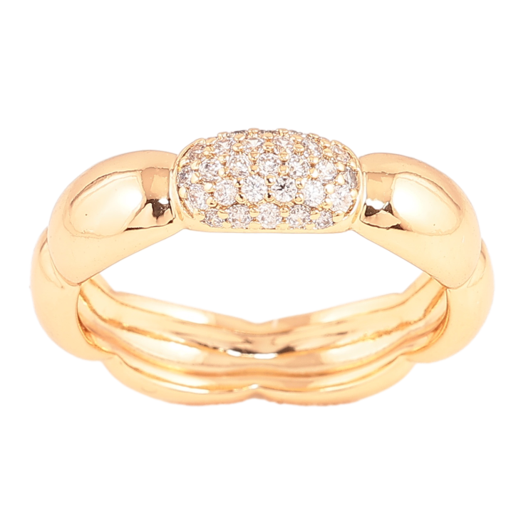 Каблучка Xuping колір Позолота 18K "Візерунок з кристалами" фото №3