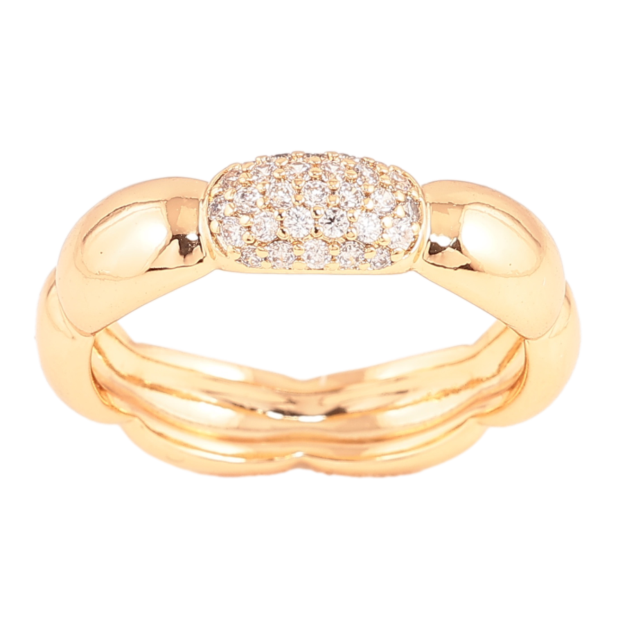 Кольцо Xuping цвет Позолота 18K "Узор с кристаллами" фото №1 Кольцо Xuping цвет Позолота 18K "Узор с кристаллами" фото №1