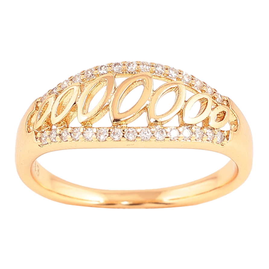 Каблучка Xuping колір Позолота 18K "Візерунок з кристалами" фото №1 Каблучка Xuping колір Позолота 18K "Візерунок з кристалами" фото №1