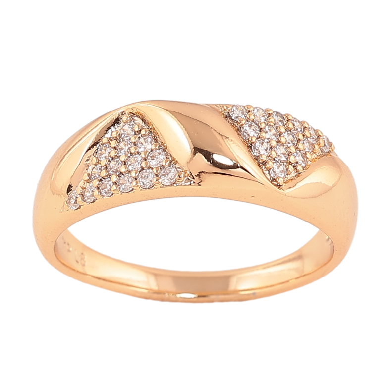 Каблучка Xuping колір Позолота 18K "Візерунок з кристалами" фото №1 Каблучка Xuping колір Позолота 18K "Візерунок з кристалами" фото №1