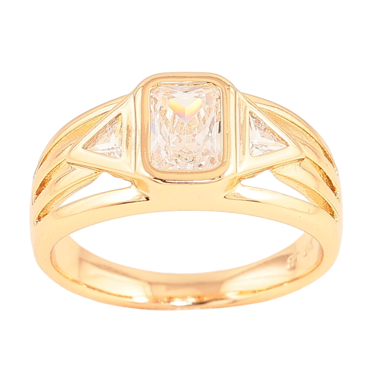 Каблучка Xuping колір Позолота 18K "Візерунок з кристалами" фото №15