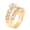Кольцо Xuping цвет Позолота 18K "Двойное с узором цепочка и кристаллами" фото №2 Кольцо Xuping цвет Позолота 18K "Двойное с узором цепочка и кристаллами" фото №2