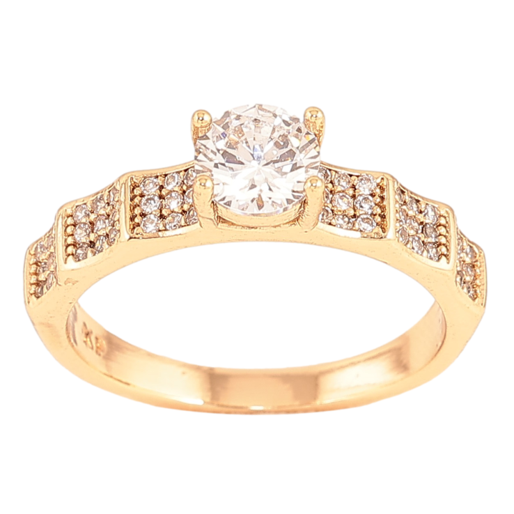 Кольцо Xuping цвет Позолота 18K "Узор с кристаллами" фото №6 Кольцо Xuping цвет Позолота 18K "Узор с кристаллами" фото №6