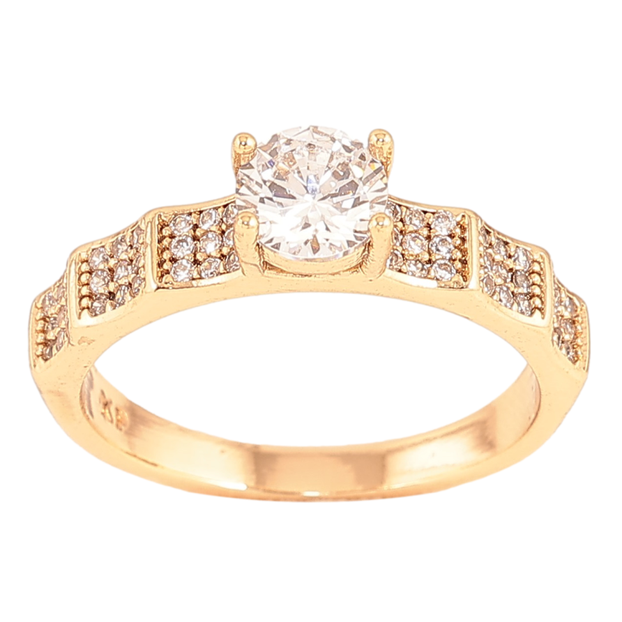 Кольцо Xuping цвет Позолота 18K "Узор с кристаллами" фото №1 Кольцо Xuping цвет Позолота 18K "Узор с кристаллами" фото №1