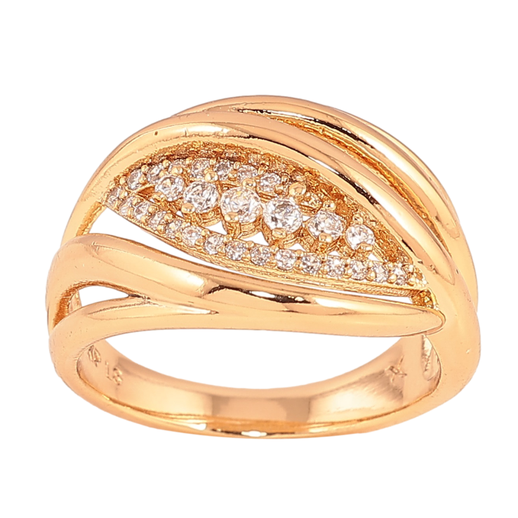 Кольцо Xuping цвет Позолота 18K "Узор с кристаллами" фото №8 Кольцо Xuping цвет Позолота 18K "Узор с кристаллами" фото №8