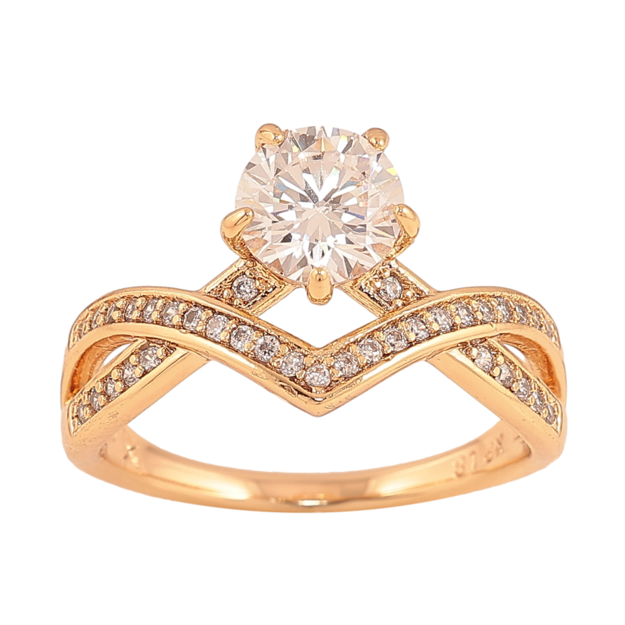 Кольцо Xuping цвет Позолота 18K "Узор с кристаллом" фото №1