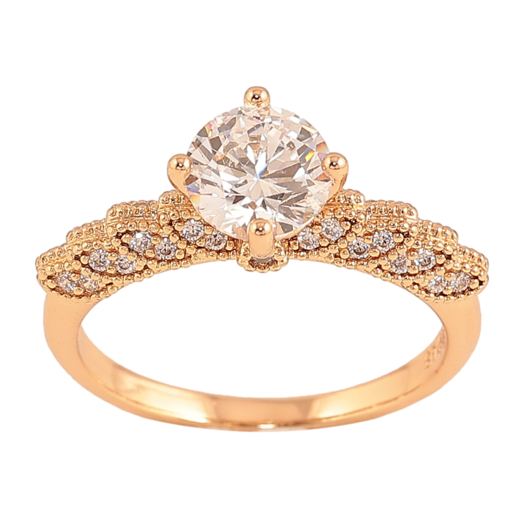 Каблучка Xuping колір Позолота 18K "Візерунок з кристалами" фото №3 Каблучка Xuping колір Позолота 18K "Візерунок з кристалами" фото №3