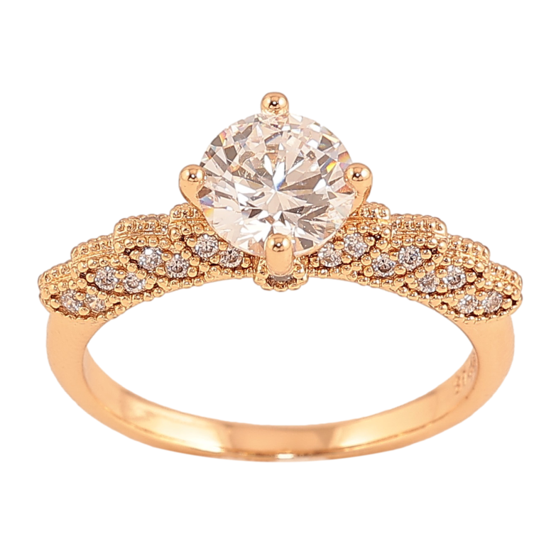 Каблучка Xuping колір Позолота 18K "Візерунок з кристалами" фото №5 Каблучка Xuping колір Позолота 18K "Візерунок з кристалами" фото №5