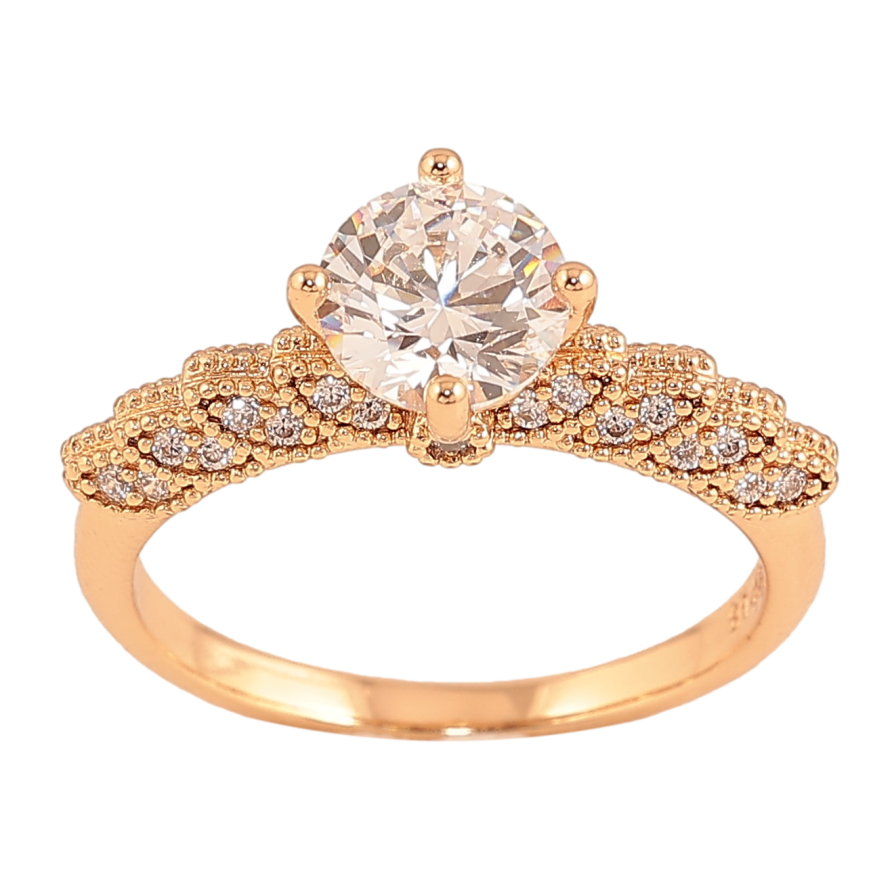 Кольцо Xuping цвет Позолота 18K "Узор с кристаллами" фото №1 Кольцо Xuping цвет Позолота 18K "Узор с кристаллами" фото №1