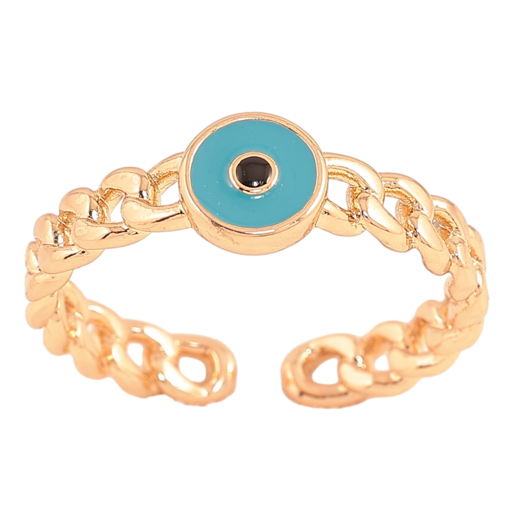 Каблучка Xuping колір Позолота 18K "Візерунок ланцюжок з емаллю" фото №17