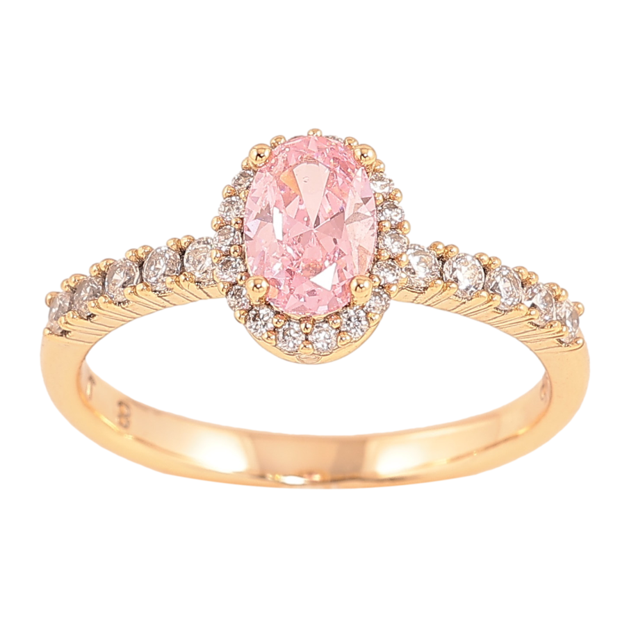 Кольцо Xuping цвет Позолота 18K "Узор с розовыми кристаллами" фото №1