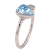 Кольцо Xuping цвет Родий с кр-ми Swarovski "Кристальное сердце Aquamarine с кристаллом" фото №4