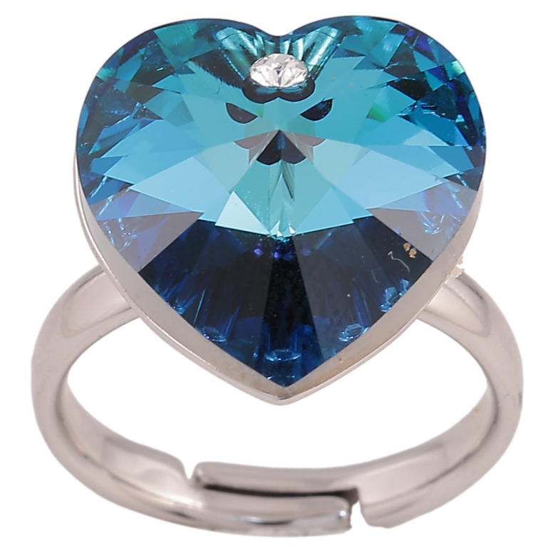 Кольцо Xuping цвет Родий с кр-ми Swarovski "Кристальное сердце Metallic Blue" фото №6 Кольцо Xuping цвет Родий с кр-ми Swarovski "Кристальное сердце Metallic Blue" фото №6