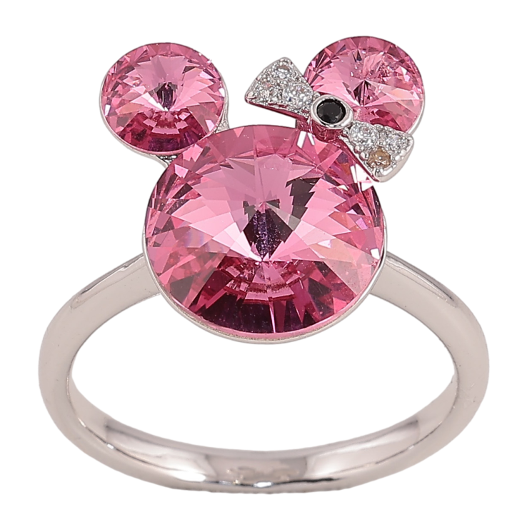 Кольцо Xuping цвет Родий с кр-ми Swarovski "Микки из кристаллов Rose фото №10 Кольцо Xuping цвет Родий с кр-ми Swarovski "Микки из кристаллов Rose фото №10