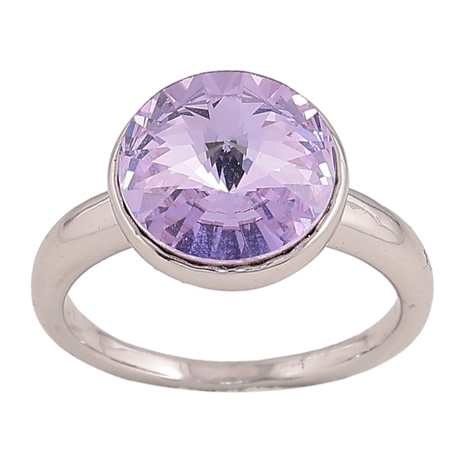 Кольцо Xuping цвет Родий с кристаллами Swarovski "Кристалл Tanzanite" ø 12мм фото №1