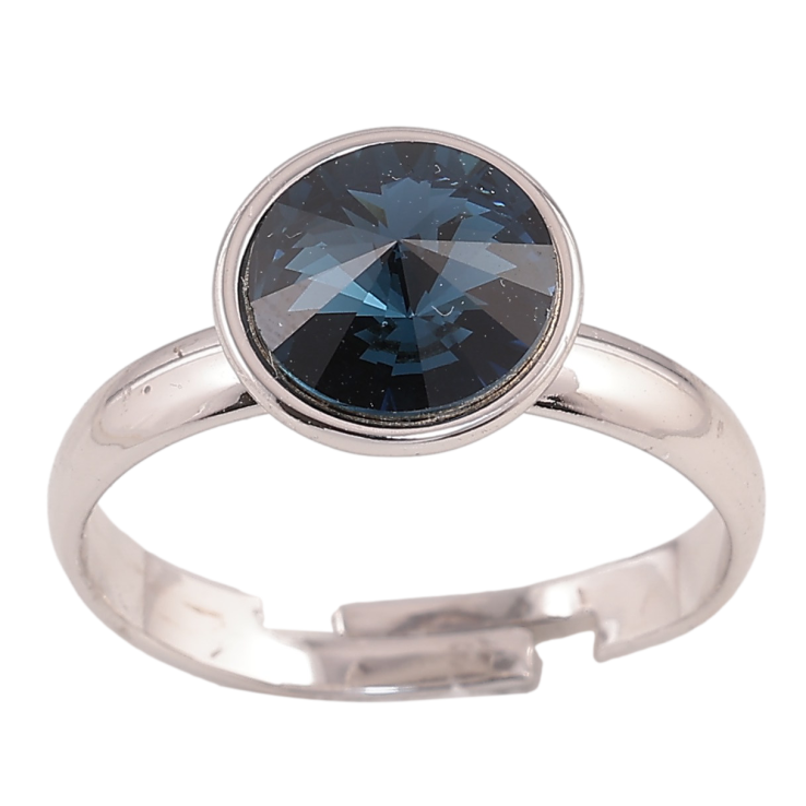Каблучка Xuping колір Родій із кристалами Swarovski "Кристал Montana ø 10мм" фото №9