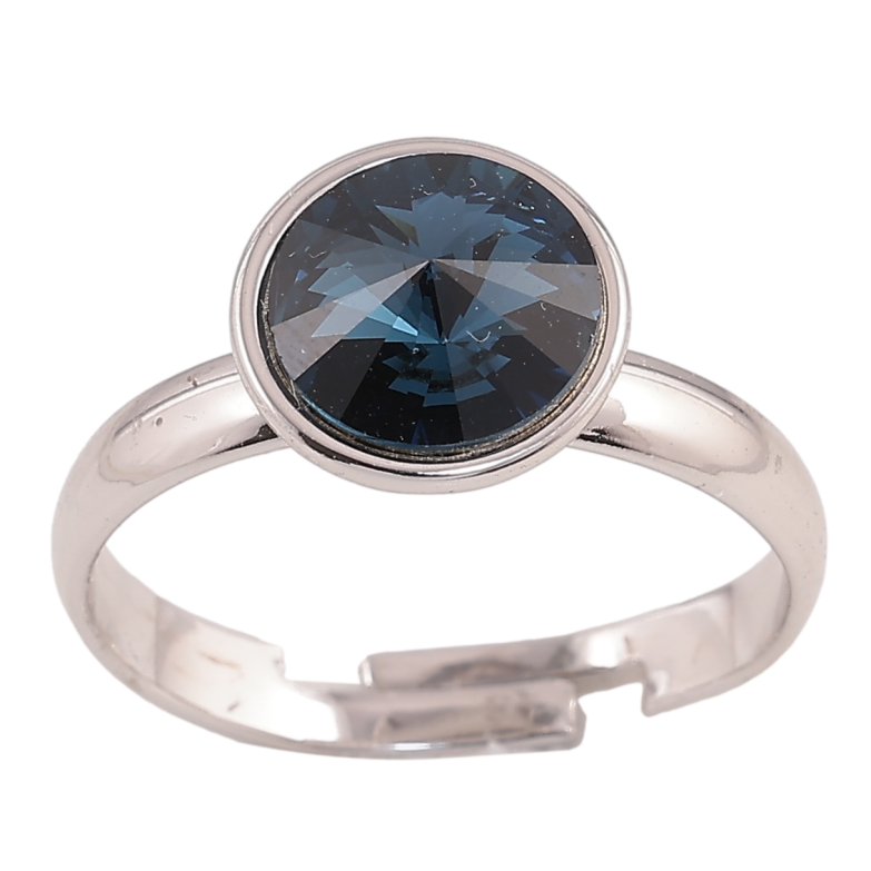 Каблучка Xuping колір Родій із кристалами Swarovski "Кристал Montana ø 10мм" фото №1 Каблучка Xuping колір Родій із кристалами Swarovski "Кристал Montana ø 10мм" фото №1