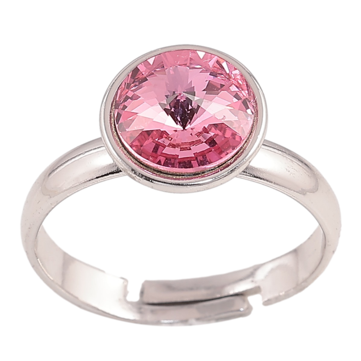 Каблучка Xuping колір Родій із кристалами Swarovski "Кристал Rose ø 10мм" фото №12